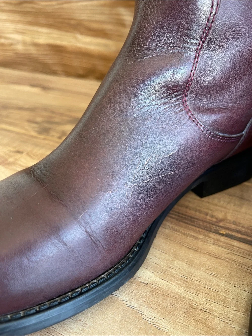 Pre-owned Steve Madden Over-the-Knee Leather Boots in Burgundy size 9.5M